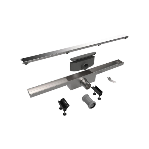 Easy Drain Compact 50 zero caniveau de douche plaque simple avec évacuation latérale 6x60cm Inox 2302601