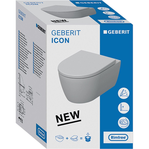 Geberit ICon Wandclosetpack - 36x53x37.5cm - diepspoel - spoelrandloos - keramiek - rimless - glans wit SW546852