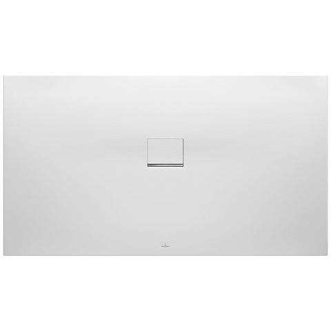 Villeroy & Boch Squaro infinity kunststof douchebak quaryl rechthoekig - 180x100x4cm - zonder onderstel - voor alle installatietypen - Stone White (mat wit) SW228361