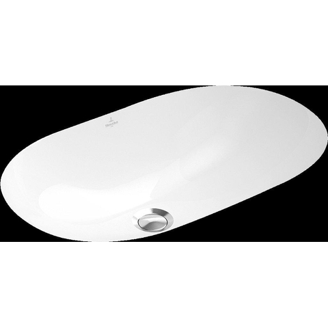 Villeroy & Boch O.novo onderbouwwastafel - 53x32cm - met overloop - zonder kraangatbank CeramicPlus - White Alpine (glans wit) 0124157