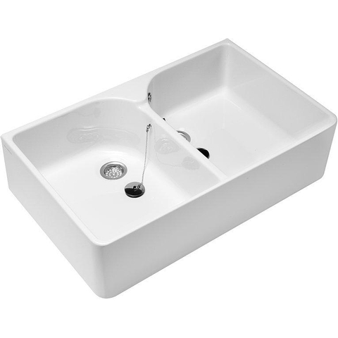 Villeroy & Boch O.novo uitstortgootsteen - 80x55cm - met overloop c+ - White Alpine (glans wit) 0140193
