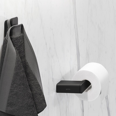 Geesa Shift Porte-rouleau de papier toilette sans couvercle Noir (droit) SW641367