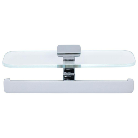 Geesa Shift Porte-rouleau de papier toilette double Chrome avec tablette en verre transparent SW642473