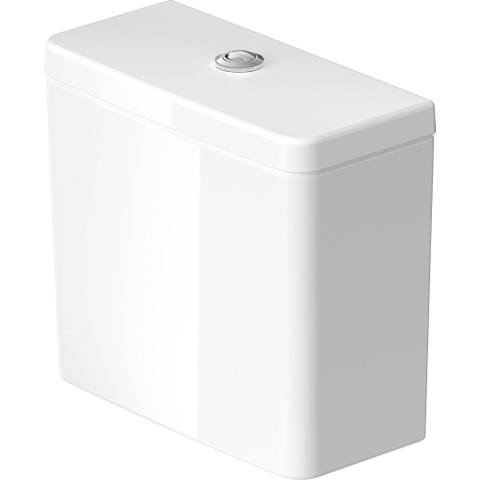 Duravit D-neo Duoblokreservoir + binnenwerk - met achteronderaansluiting links - 39.5x18x36cm - dualflush - met wondergliss - wit SW640468