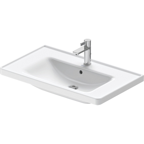 Duravit D-neo Wastafel - met kraangat - met overloop - 80x48x16.5cm - wit SW640432