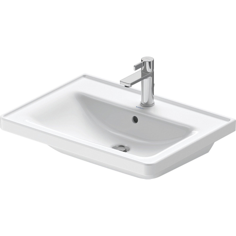 Duravit D-neo Wastafel - 65x48cm - met 1 kraangat - met overloop - wit SW640403
