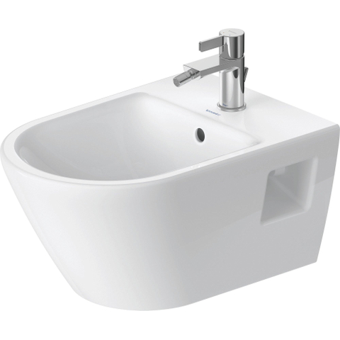 Duravit D-neo Wandbidet - met kraangat - met overloop - 37x54x27cm - met wondergliss - wit SW640395