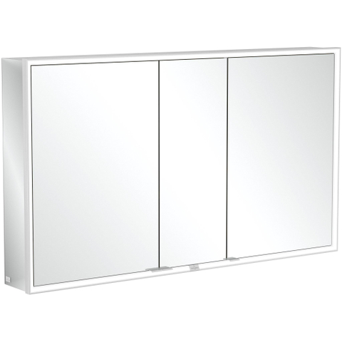 Villeroy & Boch My View Now My view spiegelkast - 130x75cm - 3 deuren - 2 contactdoos LED - zilver SW641566
