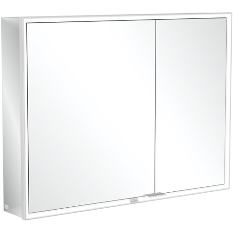 Villeroy & Boch My View Now My view spiegelkast - 100x75cm - 2 deuren - 2 contactdoos LED - zilver SW641581