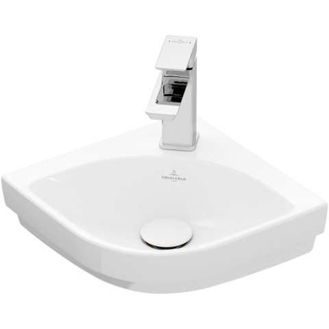 Villeroy & Boch Subway 3.0 hoekfontein - 32cm - 1 kraangat - zonder overloop CeramicPlus - Stone White (mat wit) SW641531