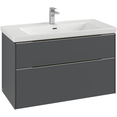 Villeroy & Boch Subway 3.0 wastafelonderkast - 97.3x57.9cm - 2 lades - Brilliant White (wit) SW641686