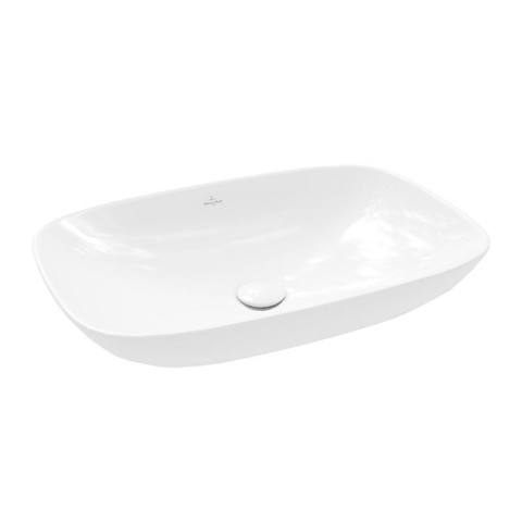 Villeroy & Boch Loop & Friends opzetwastafel - 62x42cm - zonder kraangat - zonder overloop CeramicPlus - White Alpine (glans wit) SW644144