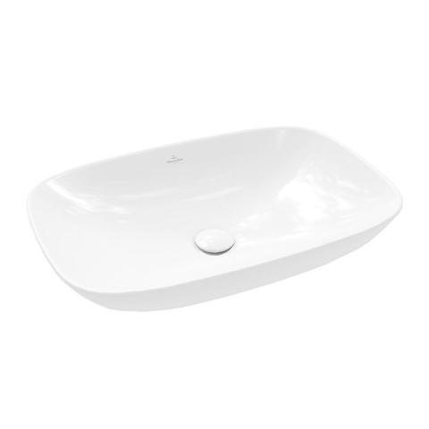 Villeroy & Boch Loop & Friends opzetwastafel - 62x42cm - zonder kraangat - zonder overloop CeramicPlus - White Alpine (glans wit) SW644144