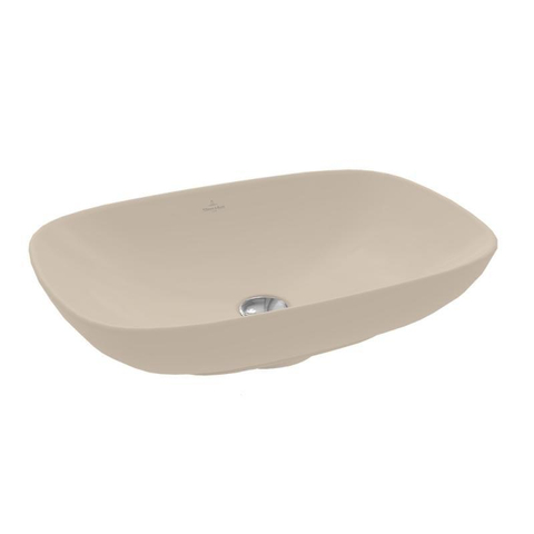 Villeroy & Boch Loop & Friends opzetwastafel - 56x38cm - zonder kraangat - zonder overloop CeramicPlus - mat almond (beige) SW644142