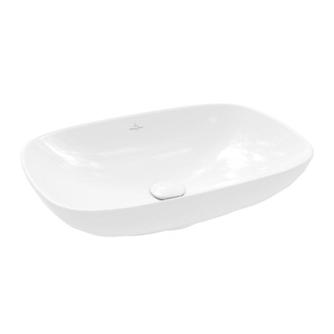 Villeroy & Boch Loop & friends lavabo à poser - 56x38cm - rectangulaire avec trop-plein CeramicPlus blanc SW644148