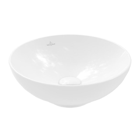Villeroy & Boch Loop & Friends opzetwastafel - 38x38cm - zonder kraangat - zonder overloop CeramicPlus - White Alpine (glans wit) SW644159