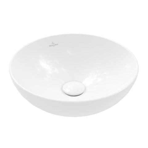 Villeroy & Boch Loop & Friends opzetwastafel - 38x38cm - zonder kraangat - zonder overloop CeramicPlus - White Alpine (glans wit) SW644159
