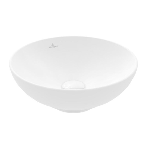 Villeroy & Boch Loop & Friends opzetwastafel - 38x38cm - zonder kraangat - zonder overloop CeramicPlus - Stone White (mat wit) SW644126