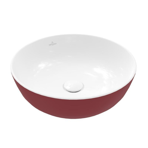 Villeroy & Boch Artis opzetwastafel - 43x43cm - zonder kraangat - zonder overloop - Bordeaux (glans rood) SW644082