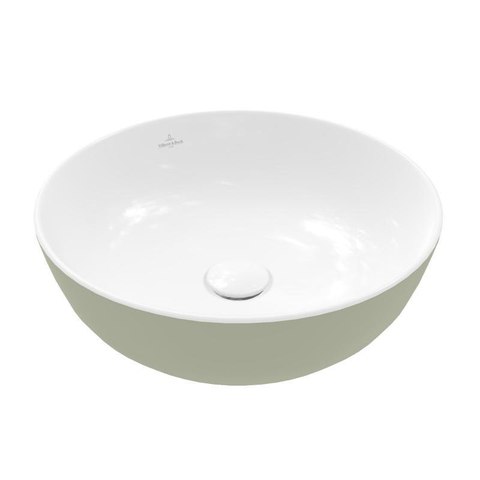Villeroy & Boch Artis opzetwastafel - 43x43cm - zonder kraangat - zonder overloop - Sage Green (glans groen) SW644115