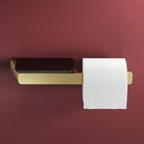 Geesa Shift Porte-rouleau de papier toilette sans couvercle avec tablette Or brossé SW642476