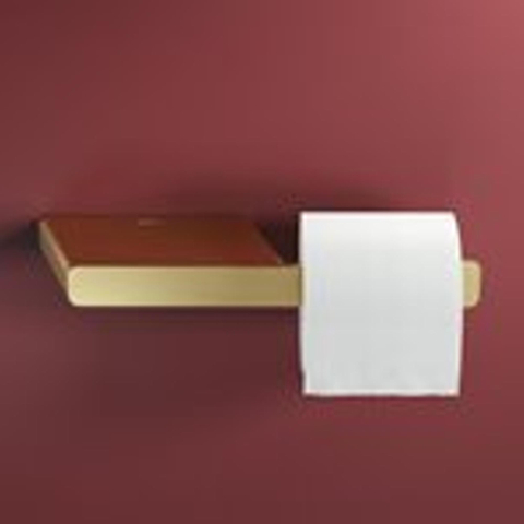 Geesa Shift Porte-rouleau de papier toilette sans couvercle avec tablette Or brossé SW642476
