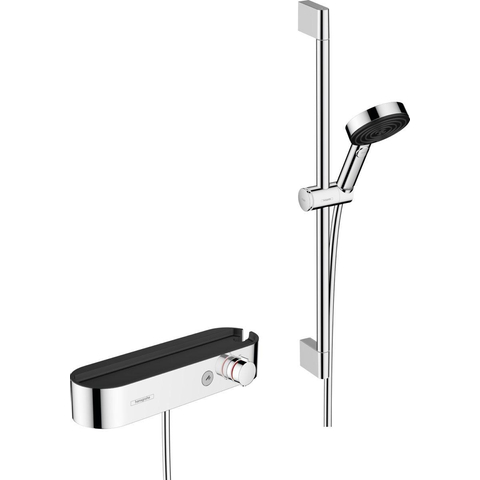 Hansgrohe Pulsify Select S doucheset - 10.5cm - 3 straalsoorten - thermostatisch - chroom SW651051
