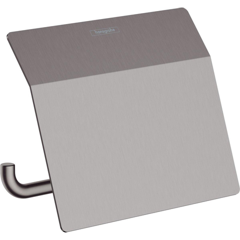 Hansgrohe AddStoris Q closetrolhouder - met klep - geborsteld zwart chroom (antraciet) SW651317