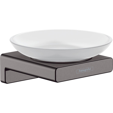 Hansgrohe AddStoris Q zeephouder - met schaal - geborsteld zwart chroom (antraciet) SW651238