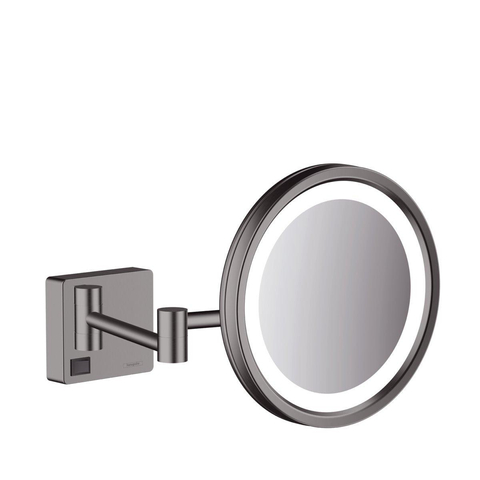 Hansgrohe Addstoris Miroir de maquillage avec éclairage LED grossissant 3x Brushed Black Chrome SW651481