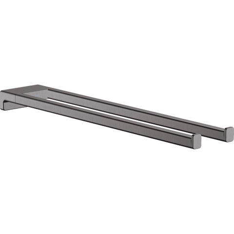 Hansgrohe AddStoris Q handdoekhouder 2-lids - geborsteld zwart chroom (antraciet) SW651429
