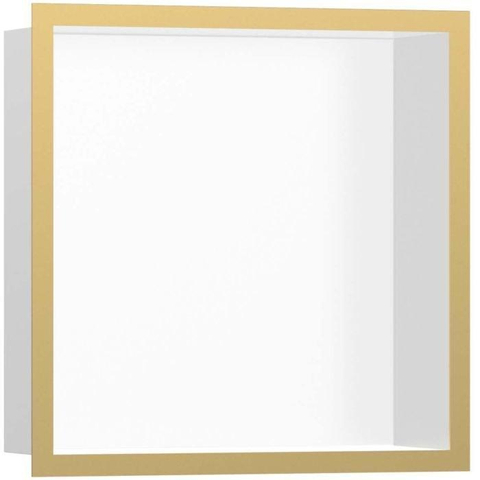 Hansgrohe XtraStoris Individual Inbouw Nis - 30x30x10cm - designframe - polished gold optic/wit SW651465