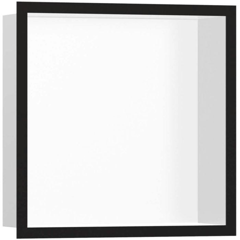 Hansgrohe XtraStoris Individual Inbouw Nis - 30x30x10cm - designframe - mat zwart/wit SW651630