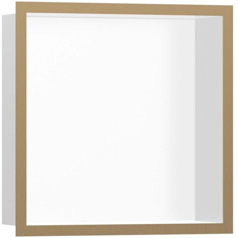 Hansgrohe XtraStoris Individual Inbouw Nis - 30x30x10cm - designframe - brushed bronze/wit SW651427