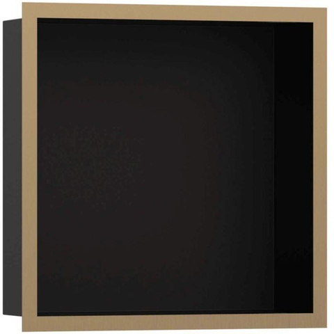 Hansgrohe XtraStoris Individual Inbouw Nis - 30x30x10cm - designframe - brushed bronze/zwart SW651703