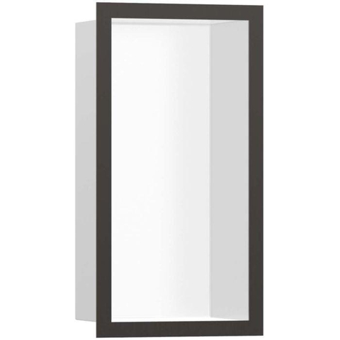 Hansgrohe XtraStoris Individual Inbouw Nis - 30x15x10cm - designframe - brushed black chrome/wit SW651210