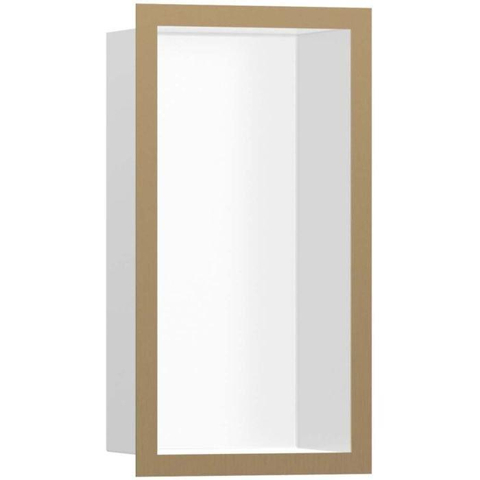 Hansgrohe XtraStoris Individual Inbouw Nis - 30x15x10cm - designframe - brushed bronze/wit SW651622