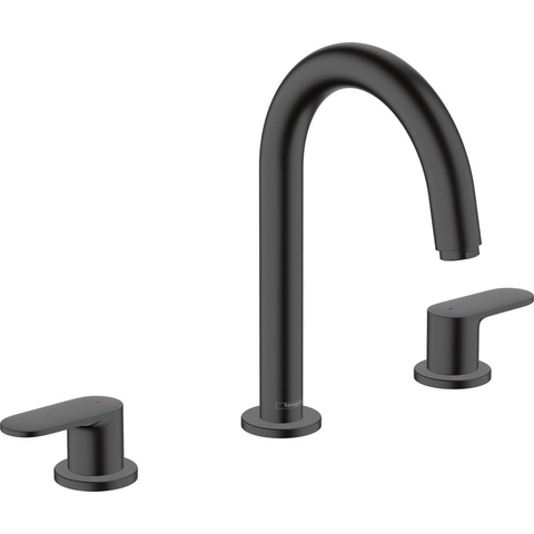 Hansgrohe vernis robinet de lavabo 3 trous 166 avec vidage noir mat SW651436