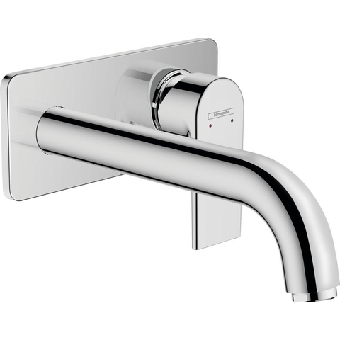 Hansgrohe Vernis Shape 1 greeps wastafelkraan - inbouw - voor wandmontage - voorsprong 20 - 7 cm - hoogglans chroom SW651511