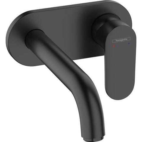 Hansgrohe Vernis Blend 1 greeps wastafelkraan - inbouw - voor wandmontage - voorsprong 20 - 7 cm - mat zwart SW651528