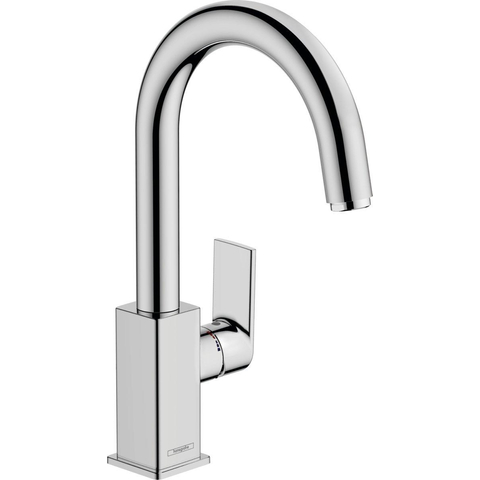 Hansgrohe Vernis Shape 1 greeps wastafelkraan - 210 met draaibare uitloop - met trekwaste - hoogglans chroom SW651435