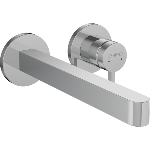 Hansgrohe Finoris 1 greeps wastafelkraan - inbouw - voorsprong 228 mm - met afvoerplug - hoogglans chroom SW651162