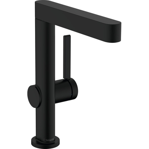 Hansgrohe Finoris 1 greeps wastafelkraan - 230 draaibare uitloop - met afvoerplug - mat zwart SW651024