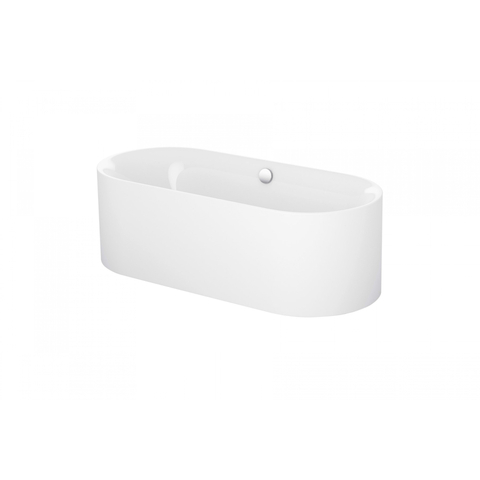 Bette Lux oval silhouette baignoire en acier à parois épaisses ovale libre 180x80x45cm avec couvercle blanc 0343044
