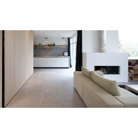 Ceralto Quercio Blend carrelage sol et mur - 5x60cm - 12mm - rectifié - R11 - effet béton - taupe mat SW393554