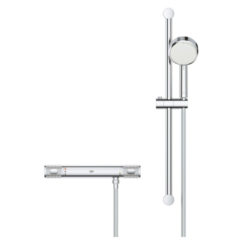 GROHE Grohtherm thermostatische opbouw douchemengkraan met glijstang en handdouche chroom SW679591