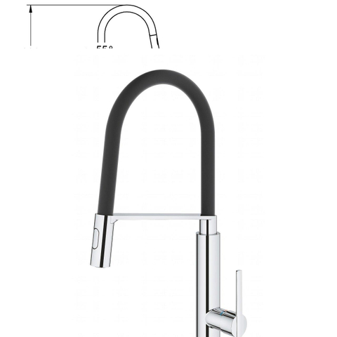 GROHE Feel Robinet de cuisine avec bec rehaussé et rotatif 360° avec mousseur extractible chrome SW89801