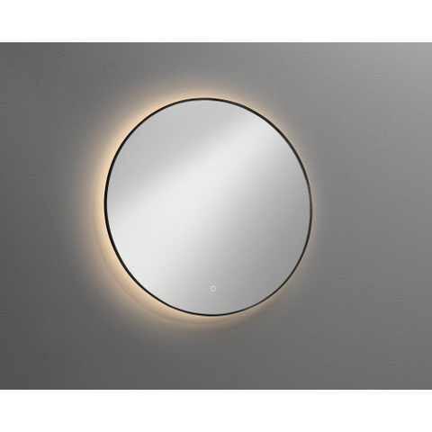 Royal Plaza Merlot spiegel 100x100cm Rond led verlichting geintegreerd IP44 Glas Goud mat SW680317
