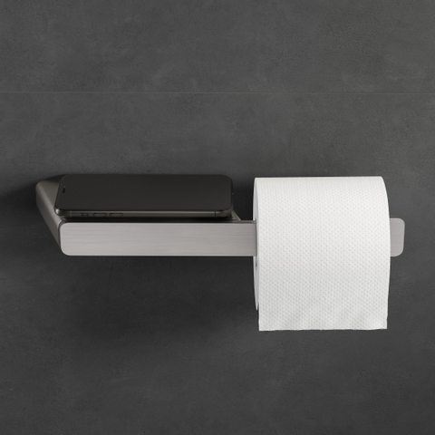 Geesa Shift Toiletrolhouder zonder klep met planchet RVS geborsteld SW641390