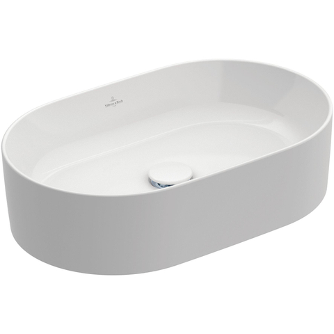 Villeroy & Boch Collaro vasque à poser - ovale 56x36cm - sans trop-plein sans trou de robinet ceramic+ stone white SW336076